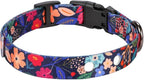 Rhea Rose 1 Inch Replacement Collar Strap Shock Collar with 2 Holes, Compatible with Nearly All Brands and Models of Underground Electric Dog Fences and Training Collars, Black Flowers Pattern