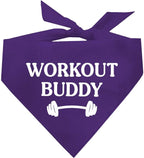 Workout Buddy Dog Bandana | 100% Cotton Adjustable Triangle | Made in USA | Workout | Sports | Gym | Purple, X-Small (1095)
