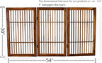 Urnporium Pet Dog Gate Freestanding, Strong Durable Folding Wooden Fence, Portable Acacia Hardwood Safety Barrier for Indoor & Outdoor Use (Brown Pet Gate, 3 Panel 30" Tall)