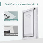 Baboni 3-Flaps Pet Door for Interior and Exterior Doors, Steel Frame and Telescoping Tunnel, Strong and Durable Dog Door (Pets Up to 40 Lb) -Medium