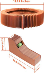 Cat Scratcher Lounge Bed, Collapsible Magic Organ Cardboard Cat Bed, Round Cat Scratching Bed Nest for Indoor Big Large Kitty Kitten Cats