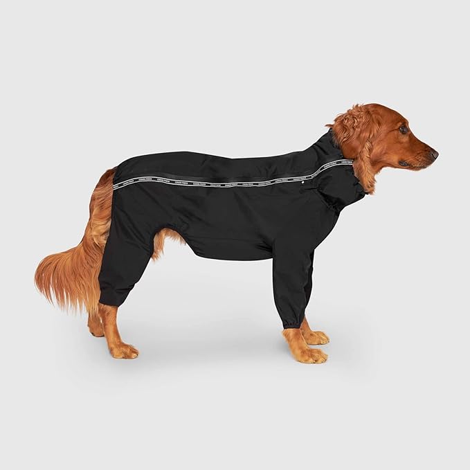 Canada Pooch Thermal Dog Snow Jacket - Water-Resistant Full Body Coverage Easy On Dog Outdoor Onesie - Black/Size 8