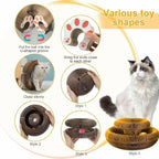 Kitten Curl Cat Toy, Magic Organ Cat Scratch Board, Foldable Cat Accordion Toy, Interactive Scratch Pad Cat Toy with Toy Bell Ball, Cat Scratchers for Physical Exercise Cats Indoor (1PC)
