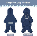Dog Hoodies Winter Coat for Large Medium Dogs, Pullover 10 Legs Warm Coat Hooded Sweatshirt, Fleece Hoodie for Cold Weather (Dark Blue, 7X-Large)