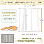 Lumizone Extra Tall Cat Gate 61.02" High Pressure Mounted Extra Wide 2025 New (17 Sizes) 1.37" Gap No Drilling Auto-Close One-Handed Operation Tall Pet Gate for Dogs(White, 61.02" H x 50.98"-55.11" W)