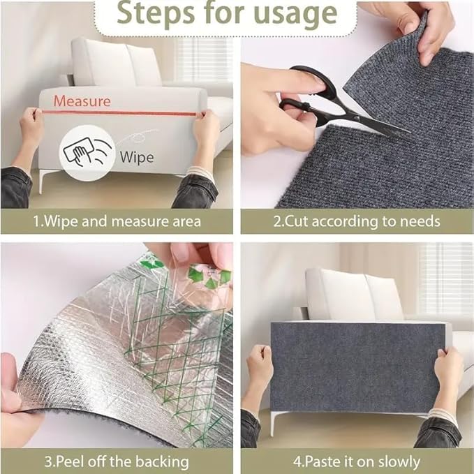 Cat Scratch Furniture Protector Mat DIY Cat Scratch Pad Self-Adhesive, Pet Scratching Post Cat Scratcher Carpet Anti Cat Scratch for Cat Tree/Door/Couch (Light Gray, 15.8 * 23 inch)