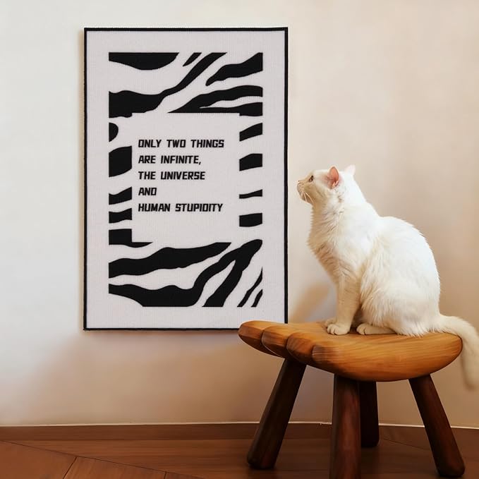 Wall Cat Scratcher for Indoor Cats - Reusable & Damage-Free Wall-Mounted Fabric Scratching, DIY for Furniture and Wall Protection (15.75''x23.62'', Zebra-Print Pattern)