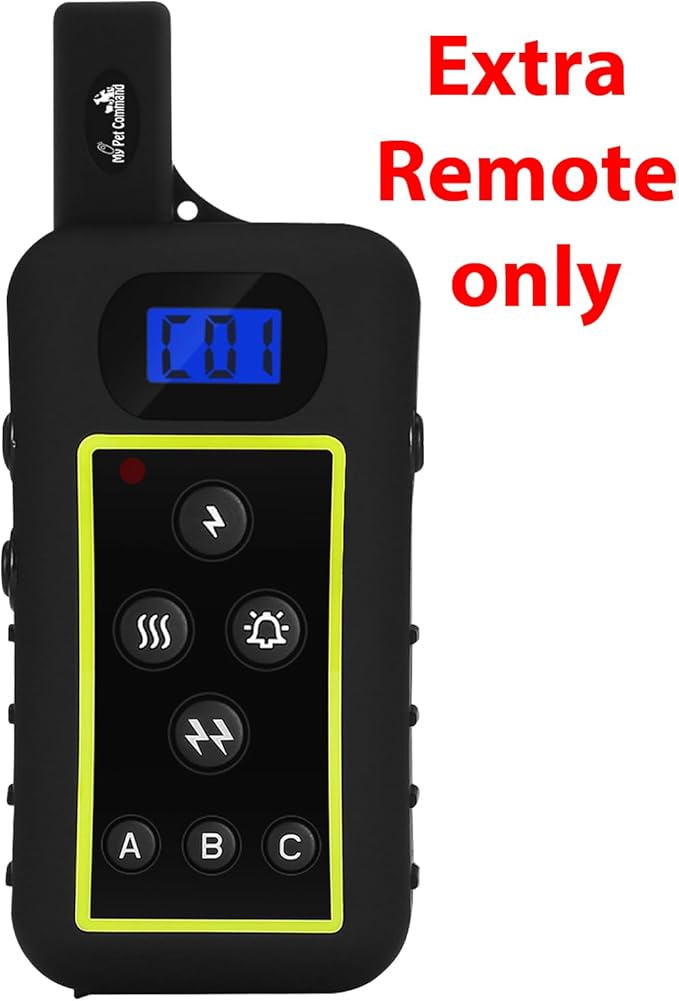My Pet Command 1.25 Mile (6600 Ft) Dog Training Extra Remote Safe Dog Shock Collar Shock, Vibrate, Tone and Flashing Beacon Lights Waterproof Rechargeable Dog Hunting add Up to 3 Collars