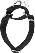 Martingale Dog Collar, Escape-Proof and No Slip Design, Heavy-Duty Nylon with Metal Buckle, Adjustable for Small, Medium & Large Dogs, Colorfast for Training, Daily Walks (Classic Black, M)