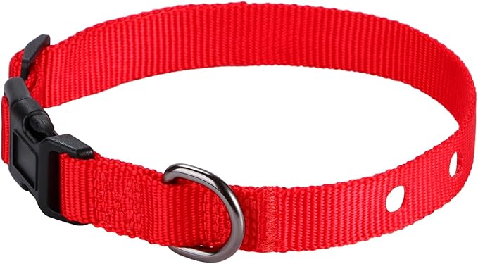 3/4 Inch Dog Shock Collar Replacement Strap with 2 Holes - Compatible with Most Brands of Ecollar Dog Fences and Training Collars, Red