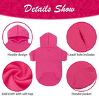 KOOLTAIL Dog Hoodie for Large Medium Small Dogs,Soft&Warm Pet Sweater with Leash Hole & Pocket Boy Girl,Puppy Fall Winter Jacket Clothes,French Pitbull Cold Weather Coat Sweatshirt,Deep Pink XL/XXL