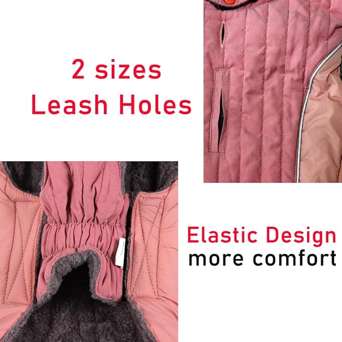 Fleece Dog Hoodie for Small Dogs Super Warm Puppy Jacket for Cold Winter Dog Coats,Pink S