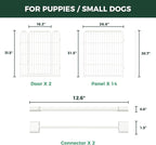 FXW Homeplus Unleashed Indoor Dog Playpen - Stress-Free and Safe Play, Heavy Duty 32 Inch 16 Panels Dog Pen with Connectors (Pack of 2) for Small and Medium Dogs, White│Patented