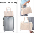 Fashion Dog Carrier Pet Carrier Airline Approved Cat Carrier for Small Dogs Cats Under 15 Lbs, Vegan Leather Collapsible Soft Sided Travel Puppy Carrier