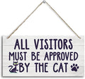 Funny Pet Quote Wood Decor Sign, All Visitors Must Be Approved by The Cat, Hanging Printed Wooden Plaque Décor, Rustic Wood Wall Décor, Lovely Front Door Sign, Home Décor Sign 12x 6inch