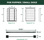 FXW Homeplus Unleashed Indoor Dog Playpen - Stress-Free and Safe Play, Heavy Duty 40 Inch 16 Panels Dog Pen with Connectors (Pack of 2) for Medium and Large Dogs, Black│Patented