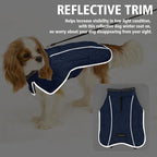 Fragralley Dog Coat Large, Waterproof Dog Jacket with Warm Fleece Lining, Adjustable Reflective Dogs Winter Coat, Turtleneck Pet Coats for Cold Weather (Blue XL)