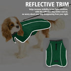 Fragralley Dog Coat Large, Waterproof Dog Jacket with Warm Fleece Lining, Adjustable Reflective Dogs Winter Coat, Turtleneck Pet Coats for Cold Weather (Green XXL)