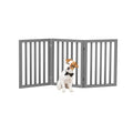 Indoor Pet Gate - 3-Panel Folding Dog Gate for Stairs or Doorways - 54x24-Inch Freestanding Pet Fence for Cats and Dogs by PETMAKER (Gray)