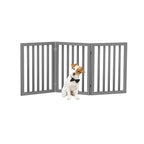 Indoor Pet Gate - 3-Panel Folding Dog Gate for Stairs or Doorways - 54x24-Inch Freestanding Pet Fence for Cats and Dogs by PETMAKER (Gray)