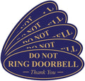 All Quality Oval DO NOT Ring DOORBELL Thank You Sign - Blue/Gold Medium 5 Pack