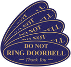All Quality Oval DO NOT Ring DOORBELL Thank You Sign - Blue/Gold Medium 5 Pack