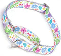 Martingale Dog Collar, Flowers and Plants Print No-Slip Escape Proof Choke No Pull Soft Nylon Training Dog Collars for Small Medium Large Breed Pet Dogs, S