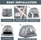 Pawstrip Dog Tent Indoor Cat House Pink Puppy Bed Portable Pet Teepe Princess Dog Camping Tent Outdoor Kitten Houses Cute Bunny Nest Girl Kitty Cave, Medium (15.7"x15.7"x14.6")