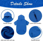 KOOLTAIL Dog Hoodie for Large Medium Small Dogs,Soft and Warm Pet Sweater with Leash Hole and Pocket Boy Girl,Puppy Fall Winter Jacket Clothes,French Pitbull Cold Weather Coat Sweatshirt,Blue XL/XXL