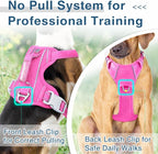 BARKBAY Dog Harness No Pull Oxford with ID Tag Pocket - Heavy Duty, Reflective, Easy Control for Large Dogs(Pink Oxford,XL)