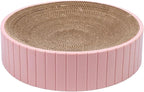 Round Cat Scratcher Durable 31Cmx31Cmx6cm Sofa Protector Detachable Nest Bed Cat Scratching Board Bed Scratch Board for Rest Kitty Kitten, Pink