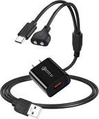 Dog Shock Collar Charger Cord for Jugbow DT-61 Dog Training Collar, 2-in-1 USB C and Magnetic Bark Collar Charging Cable with 18W Wall Charger for Dogs