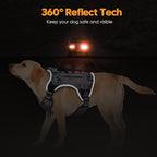 Heavy-Duty Tactical Dog Harness for Large Dogs, No Pull Adjustable Reflective Pet Vest with Molle System, K9 Military-Grade Control for Service Training, Outdoor & 10+ Breeds, Gray Camo, XX-Large