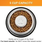 Neater Pet Brands Stainless Steel Slow Feed Bowl - Non-Tip & Non-Skid - Stops Dog Food Gulping, Bloat, Indigestion, and Rapid Eating (5 Cup)