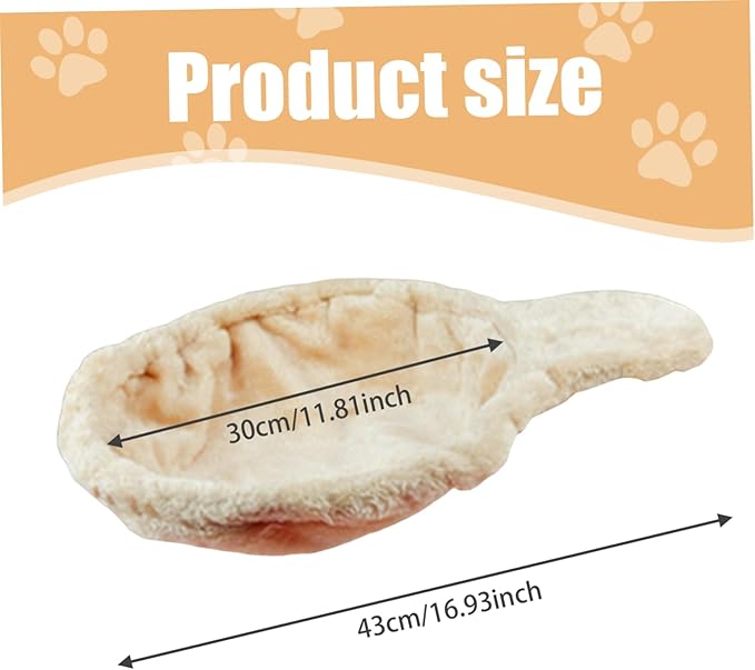 Cat Hammock Bed, 17inch Spoon-Shape Soft Plush Cat Tree Hammock, Plush Covered Cat Bed, Scratch-Proof Cat Tree Replacement Parts for Cats
