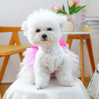 Furbabycare® Elegant Sweet Fashion Puppy Dog Blingbling Princess Skirt Pet Dog Lace Cake Camisole Tutu Dress H-Rosered X-Small