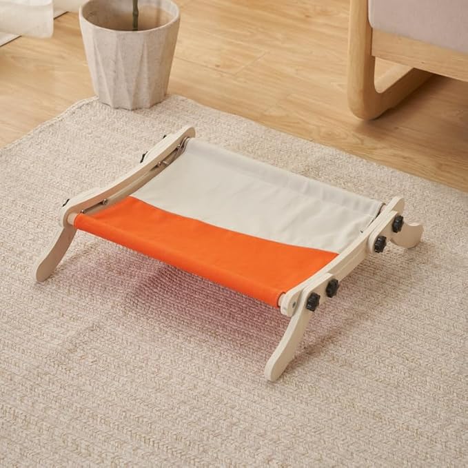 Cat Window Perch, No Screws Easy to Adjust & Assemble, Adjust Wooden Seat for Kitten Bedside Windowsill, Wooden Cats Furniture