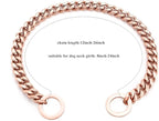 Rose Gold Dog Chain Collar 11mm/15mm/19mm Stainless Steel Cuban Link Chain Collar for Small Medium Large Dogs(11mm,18inch)