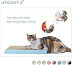 AMZNOVA Cat Scratcher Rescratch Cat Scratching Board, Scratching Pad with Catnip for Indoor, Flat Cardboard Scratcher Scratch Board for Kitten, Narrow, Baby Blue