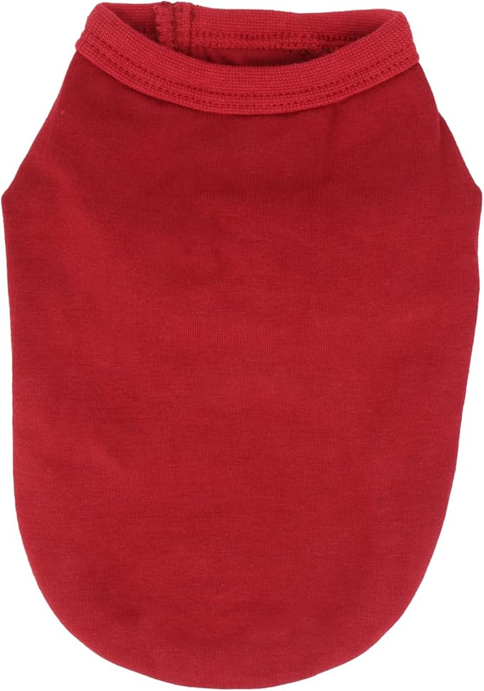 LOPHIPETS 100% Cotton Dog Tee Shirt for Small Dogs Teacup Chihuahua Yorkie Puppy Clothes-Red/S