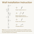 PAWSCRAT Wall-Mounted Cat Tree, 5 Tier Floor to Ceiling Cats Tower, 80 Inch Wall-Mounted Cat Scratching Post, Space Saving Cat Furniture and Easliy Climb for All Cats, Beige