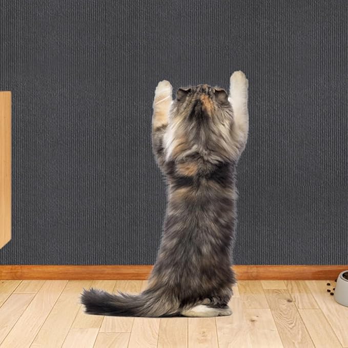 Large Self-Adhesive Cat Scratching Mat, Tree Mat/Post Replacement, DIY Pad Board for Floor, Sofa, Wall (Dark Gray, 78.7 * 15.7 Inches)