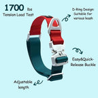 Heavy Duty Tactical Dog Collar,Metal Buckle Quick Release Collar for Large Dogs,1700 LB Strength Tested,Dual Color Nylon Collar for Walking,Training & Hunting