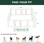 FXW AuraSpace Acrylic Indoor Dog Playpen for Small and Medium Dogs, 30 Inch, 16 Panels, White