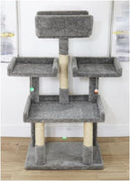 Rustic Recluse Extra Large Cat Tree 56" H x 30" W x 24" D Multi-Level Tower with Sisal-Wrapped Posts and Soft Perches Offering Spacious Play and Resting Areas for Cats