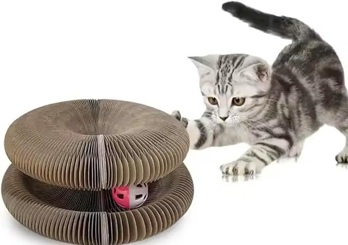 Interactive Cat Scratcher with a Toy