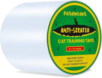 Petslucent Cat Scratch Furniture Protector Tape, Double Sided Clear Sticky Paws Guards for Carpet, Sofa, Couch, Door (4''x 15 Yards, Blue)