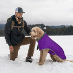 Fragralley Dog Coat Large, Waterproof Dog Jacket with Warm Fleece Lining, Adjustable Reflective Dogs Winter Coat, Turtleneck Pet Coats for Cold Weather (Purple XXL)