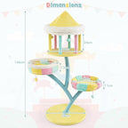 PETSITE 57.5 inch Tall Cute Cat Tree Tower, Cat Tower with Paper Rope Scratching Posts, Top Open-plan Condo, 2 Side Removable Perches, and Dangling Balls, Amusement Park Style Cat Tree for Indoor Cats