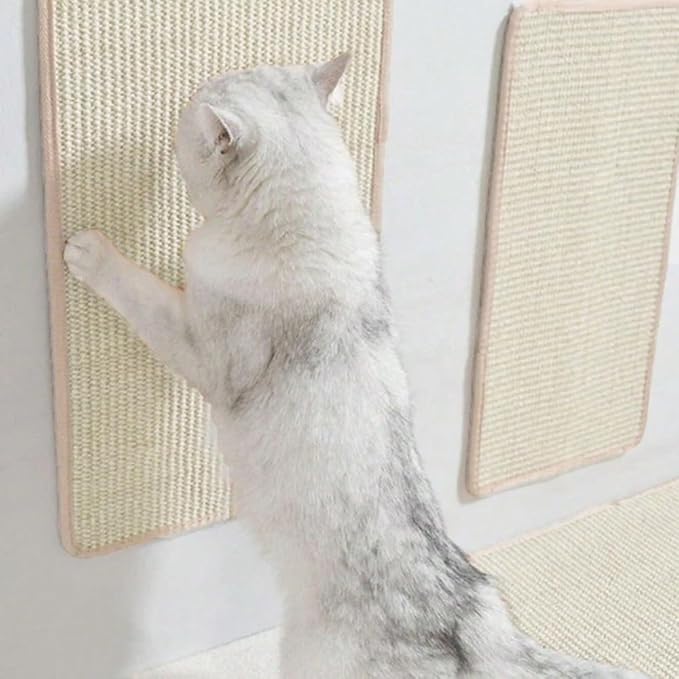Plus Size Cat Scratching Mat Pastable Natural Sisal Grinding Claws Mat and Anti-Slip Carpet for Cat Grinding Claws and Furniture Protecting Carpet Sofas (40 * 60cm)